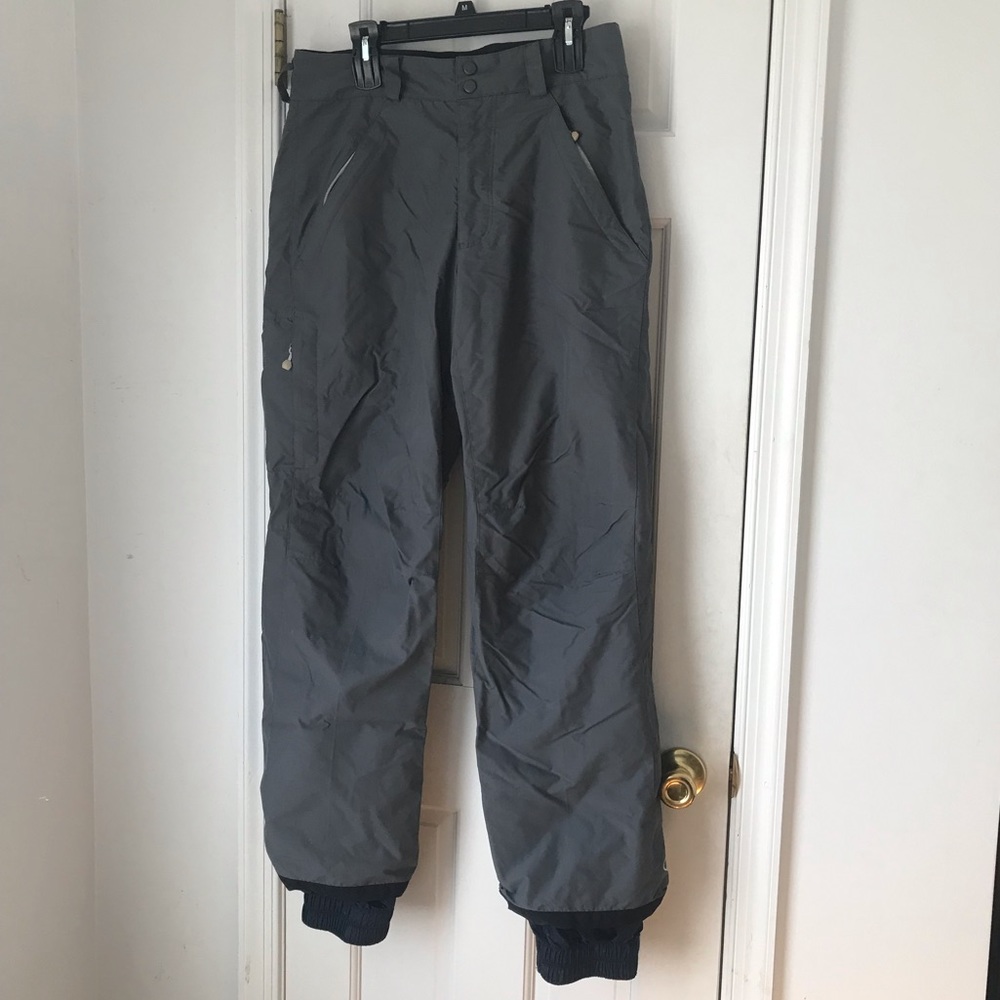 Bonfire breathable snowboarding/snow pants grey exterior blue interior